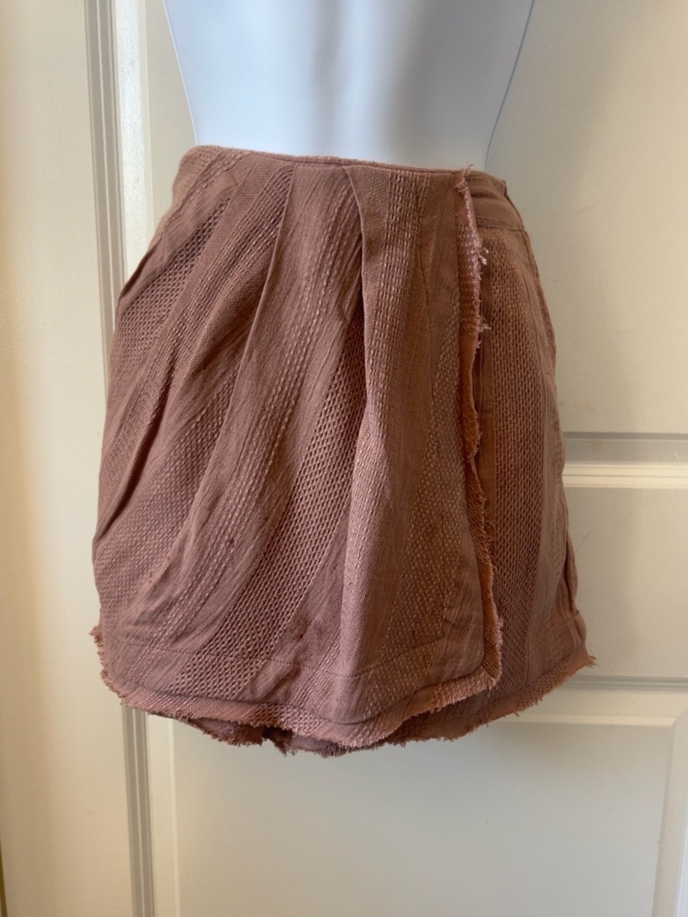 Free People Sofia Sarong Mauve Textured Faux Wrap Skort XS